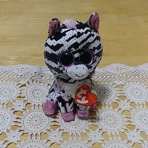 Ty Flippables Zoey the Zebra Beanie Flippable Sequin Plush Toy 6"